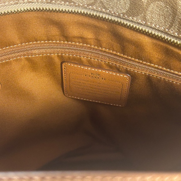 Coach Signature City Zip Tote Bag – Khaki/Saddle Brown – F36876 – MSRP $295 - Picture 5 of 7